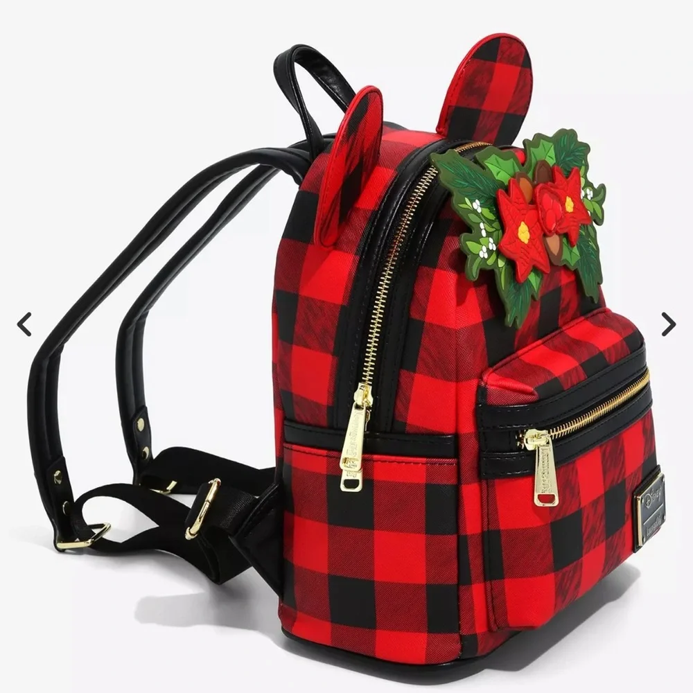 Loungefly Disney Minnie Mouse Plaid Holiday Mini Backpack - BoxLunch Exclusive